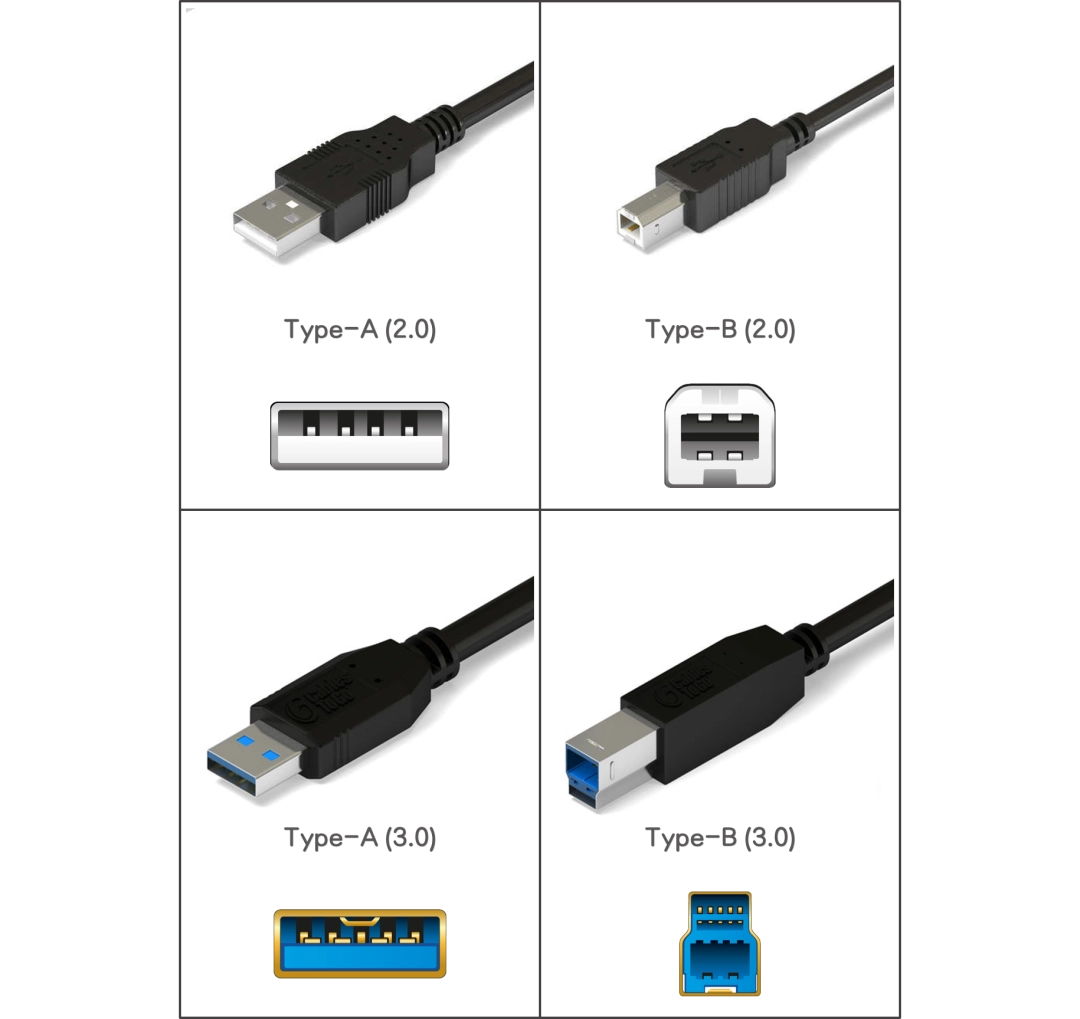USB Type-A and USB Type-B